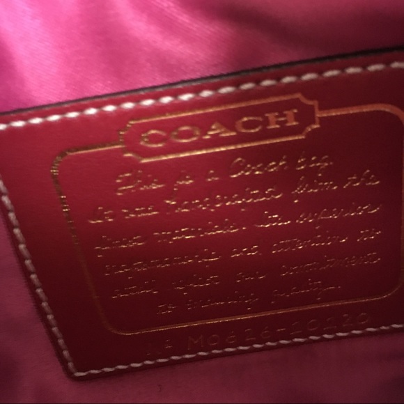 Coach Signature Tan Pink Convertible Small Shoulder Bag/Large Wristlet/Baguette - Picture 3 of 9